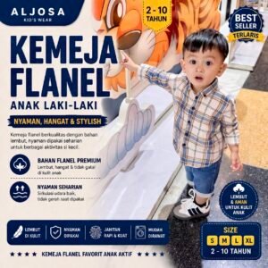 Kemeja Flanel Anak – White Denim