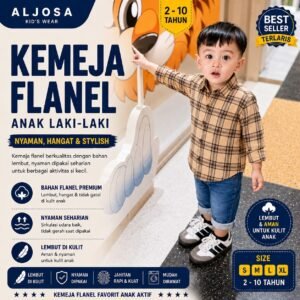 Kemeja Flanel Anak – Dark Cream