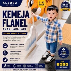 Kemeja Flanel Anak – Ocean Blue