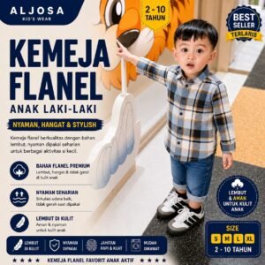 Kemeja Flanel Anak – Denim Black