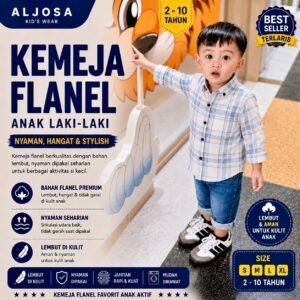 Kemeja Flanel Anak – Skyline Blue
