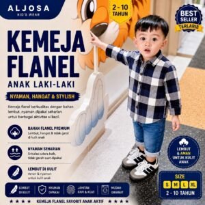 Kemeja Flanel Anak – BF Navy White