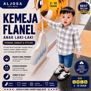 Kemeja Flanel Anak – BF White Grey
