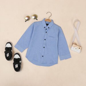 Kemeja Anak Polos – Soft Blue
