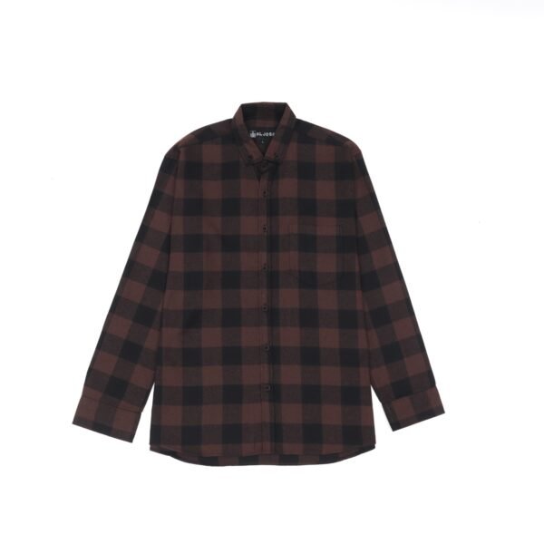 Kemeja Flanel Pria Lengan Panjang BF Black Brown | ALJOSA
