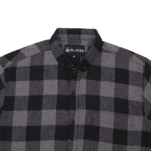 Kemeja Flanel Pria Lengan Panjang BF Grey Black | ALJOSA