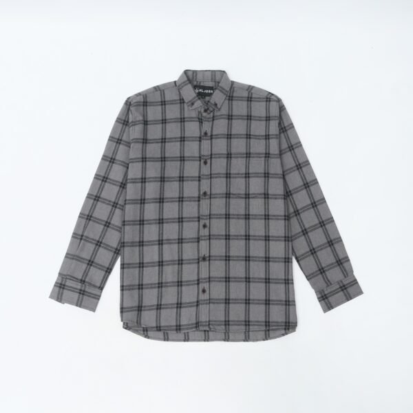 Kemeja Flanel Pria Lengan Panjang Grey List | ALJOSA
